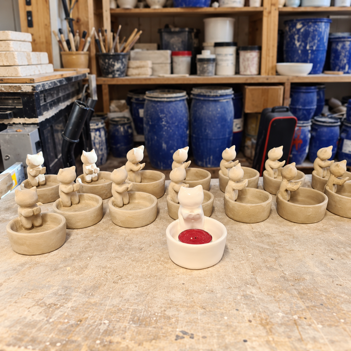 Handmade Cat Candle Holder
