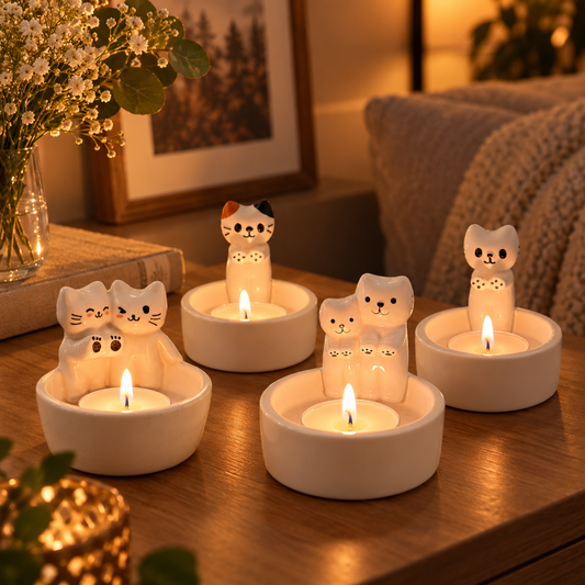 Handmade Cat Candle Holder