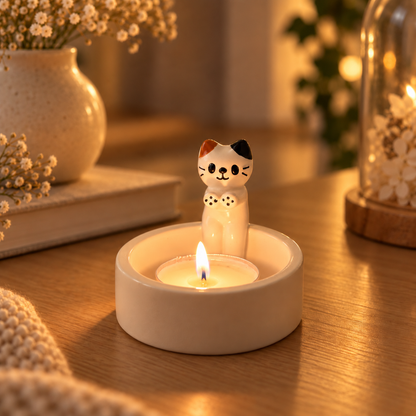 Handmade Cat Candle Holder
