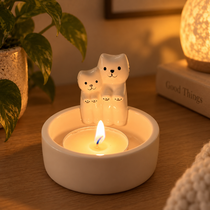 Handmade Cat Candle Holder