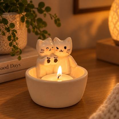 Handmade Cat Candle Holder